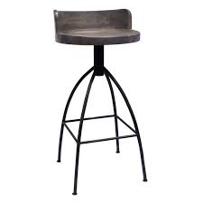 Industrial wood and metal counter stools. Safaree Industrial Wood Swivel Stool