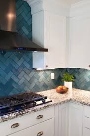 Bold Blue Herringbone Pattern Backsplash Sacramento S Only Luxury Tile Store Blue Backsplash Kitchen Kitchen Remodel Rustic Kitchen