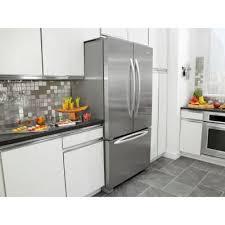 Kitchenaid Architect Series Ii 21 9 Cu Ft French Door Refrigerator In Monochromatic Stainless Steel Kitchen Aid Appliances Refrigerator Small Kitchen Kitchen