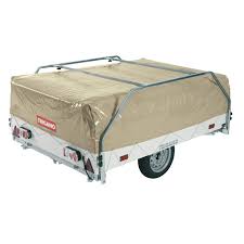 Très spacieuse avec cabine de chambre de 12m² et son auvent de 17m². Galerie A Bagages Caravane Pliante Trigano Camping