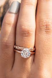 Rose Gold Engagement Ring Wedding Band Set Round Solitaire Engagement Rings Wedding Bands Set Solitaire Engagement Ring Rose Gold Rose Gold Engagement Ring