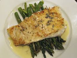 Pan Seared Halibut With Roasted Asparagus And A Beurre Blanc Sauce Halibut Recipes Fish Recipes Recipes