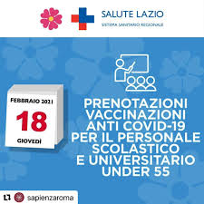 Il via a mezzanotte tra l'8 e il 9 marzo, come annuncia l'assessore alla sanità della regione, alessio d'amato. Sapienza Universita Di Roma On Twitter La Regione Lazio Ha Avviato Oggi 18febbraio Le Prenotazioni Per La Vaccinazione Anti Covid Riservata Al Personale Scolastico E Universitario Nella Fascia Di Eta 18 55 Anni