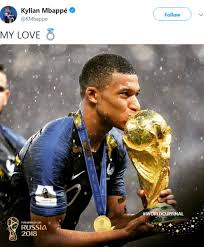 Kylian mbappe of france celebrates after scoring his team's third goal during the 2018 fifa world cup russia round of 16 match between france and argentina at kazan arena on june 30, 2018 in kazan, russia. Mbappe France World Cup Star Taking Crown From Messi And Ronaldo Bbc Sport