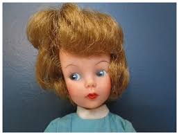 Vintage Eegee Shelly Grow hair Tammy clone doll in unusual dress pull  string back