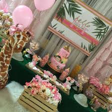 Safari Theme Baby Shower Baby Shower Party Ideas Photo 1 Of 12 Baby Shower Safari Theme Baby Girl Shower Themes Zoo Baby Shower