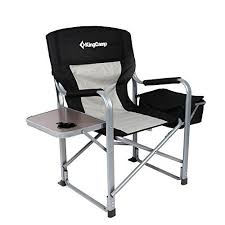 Kingcamp Heavy Duty Steel Folding Chair Director S Chair With Cooler Bag And Side Table All4hiking Com Portable Camping Chair Camping Chairs Best Beach Chair