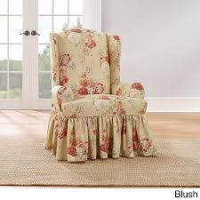 Shop for wingback chair slipcovers at bed bath & beyond. Sure Fit Ballad Bouquet By Waverly Wingback Chair Slipcover In Blush Walmart Com Walmart Com