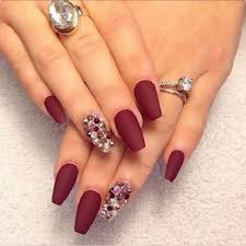 This burned hot red color is perfect for an elegant night out, prom's, business meeting; 35 Maroon Nails Designs Nenuno Creative