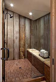 Used originally for commercial, industrial and agricultural buildings, today's metal roofing also comes in steel shingles in a variety of attractive. Tin Roofing As Shower Stall Farmhouse Shower Rustic Bathrooms Rustic Shower