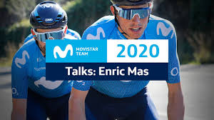 The jersey remains light blue with the movistar m in white and the sponsors also rendered in white. Movistar Team Talks Enric Mas Youtube