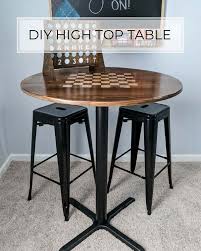 The table sits at bar height and makes use of our basic table kit for easy assembly. Diy Round High Top Table Crafted By The Hunts