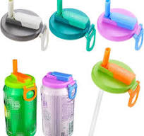 Amazon.com: DIPESI 4-pack 4 Color Soda Can Lids with straw ...