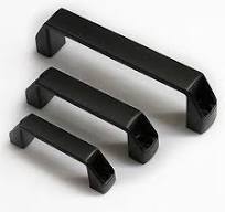 OEM Injection Molding U and Bridge Shape Black Plastic Pull Handle