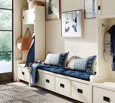 68 wide x 18 deep x 26 high arms: Almond White Wade 3 Piece Bench And Tower Entryway Set