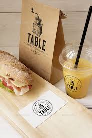 Cafe Branding Mockup Food Packaging Design Catering Logo Sandwich Shops