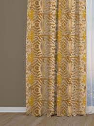 Tribal Marks Print Drapery Window Curtain Single Panel Yellow Curtains Printed Curtains Cool Curtains