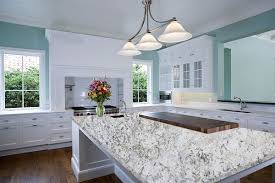 We offer the highest quality stone countertops for kitchens and bathroom. Azul White Granite Kitchen Countertop Decorative Walls