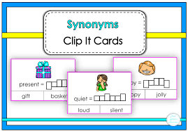 Synonyms Clip It Cards Teaching Special Education Special Needs Students Fun Science
