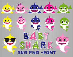 Baby Shark Svg Bundle Baby Shark Font Sister Svg Birthday Clipart Family Shark Vector Print Shirt Sil Baby Shark Shark Themed Birthday Party Birthday Clipart