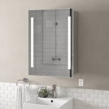 Utilizing the strength of 4mm mirror, our glass experts craft a precise 3/4 beveled edge on the mirror. Orren Ellis Corby Surface Mount Frameless 1 Door Medicine Cabinet With Led Lighting Reviews Wayfair