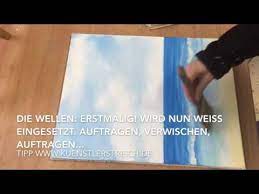 Follow sonne, strand und meer: Meer Wolken Malen Mit Acryl Anleitung Tutorial Lasurtechnik Youtube