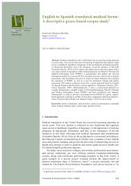Pdf English To Spanish Translated Medical Forms A Descriptive Genre Based Corpus Study1