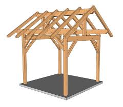 10x10 King Post Post And Beam Plan Timber Frame Hq Timber Frame Plans Wooden Pergola Post And Beam
