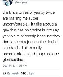 Senti, te lo rendero ' semplice. Twice S Yes Or Yes Sparks Controversy Around Promotion Of Rape Culture Koreaboo