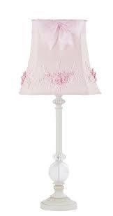 Kids Girls White Table Lamp Glass Pink Shade Nursery Lighting Bedroom Fixture Pink Lamp Pink Nursery Lamp Table Lamps For Bedroom