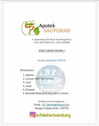 Loker asisten apoteker di puskesmas area garut : Lowongan Kerja Apotek Sauyunan Gegerkalong Bandung November 2017 Info Loker Bandung 2021