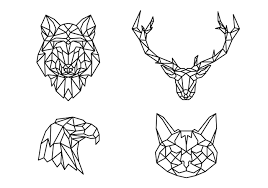 Simple and complex shapes, 3d, celtic designs, stars, and pattern coloring sheets for color with fuzzy! Best Hd Geometric Animal Coloring Pages Vector Design Free Vector Art Images Graphics Clipart