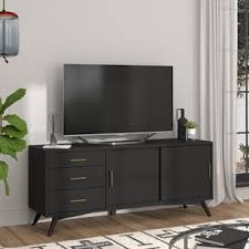 This farmhouse tv stand accommodates up to a 70 tv weighing up to 95 lbs. Modern 70 Inch Black Tv Stands Allmodern