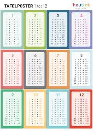 gratis tafelposter tafels van vermenigvuldiging school posters tafel leren