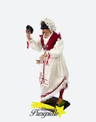 Order food online at trattoria pulcinella, madrid with tripadvisor: Pulcinella Donna Con Maschera 30 Cm Artigianato Presepiale