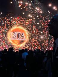 Light projections lit up the sky over the o2 arena, including the nhs logo in a heart accompanied by a child's voice saying: The O2 Arena Section 103