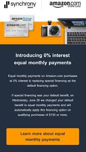 If your purchase is less than $150, your purchase will not qualify for the 6 equal monthly payments. Amazon Store Card Now Is Equal Pay By Default Myfico Forums 5661956