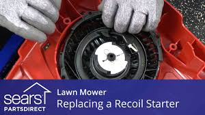 Easy method to repair a starter. Replacing The Recoil Starter On A Lawn Mower Youtube