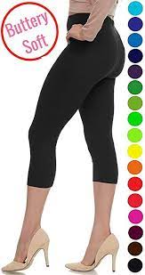 Lush Moda Extra Soft Leggings Variety Of Colors Plus Size Black One Size Fits Most Xl 3xl At Amazon Women S Clo Capri Leggings Soft Leggings Leggings
