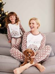 Girls Brown Dog Twosie Pyjama Set Peacocks