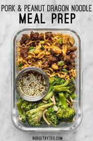 Pork Peanut Dragon Noodle Meal Prep Meals Pork Recipes Healthy Meal Prep