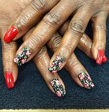 3d roses and rhinestones will make you the center of attention. Black And Red Rose Nail Art