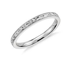 Hand Engraved Wedding Ring In 14k White Gold Blue Nile Engraved Wedding Rings White Gold Wedding Rings Wedding Rings Unique
