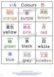 Colour Charts In Japanese Japanese Language Japanese