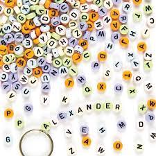 Mixed english letter acrylic beads 100pc flat heart alphabet number beads for . Alphabet Beads Baker Ross