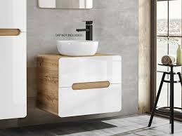 Buy cabinets & cupboards and get the best deals at the lowest prices on ebay! Modern White Gloss Oak Bathroom Countertop 60cm Vanity Cabinet Sink Unit Ceramic Basin Impact Furniture