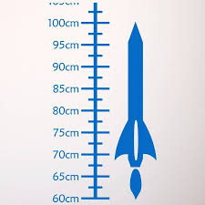 Space Rockets Kids Height Chart Wall Sticker In 2019