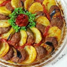 firinda patatesli patlicanli kofte malzemeleri 3 adet orta boy patates 2 adet patlican domates biber sar yemek tarifleri yemek etli yemek tarifleri