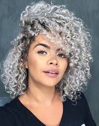 Pin By Pal On Make Up N Hair Stylez Grey Curly Hair Silver White Hair Dyed Curly Hair