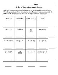 Maybe you would like to learn more about one of these? Order Of Operations Magic Square Magic Squares Order Of Operations Solving Quadratics